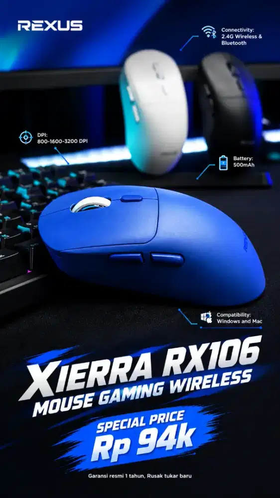 Mouse Gaming wireless Xierra RX-106