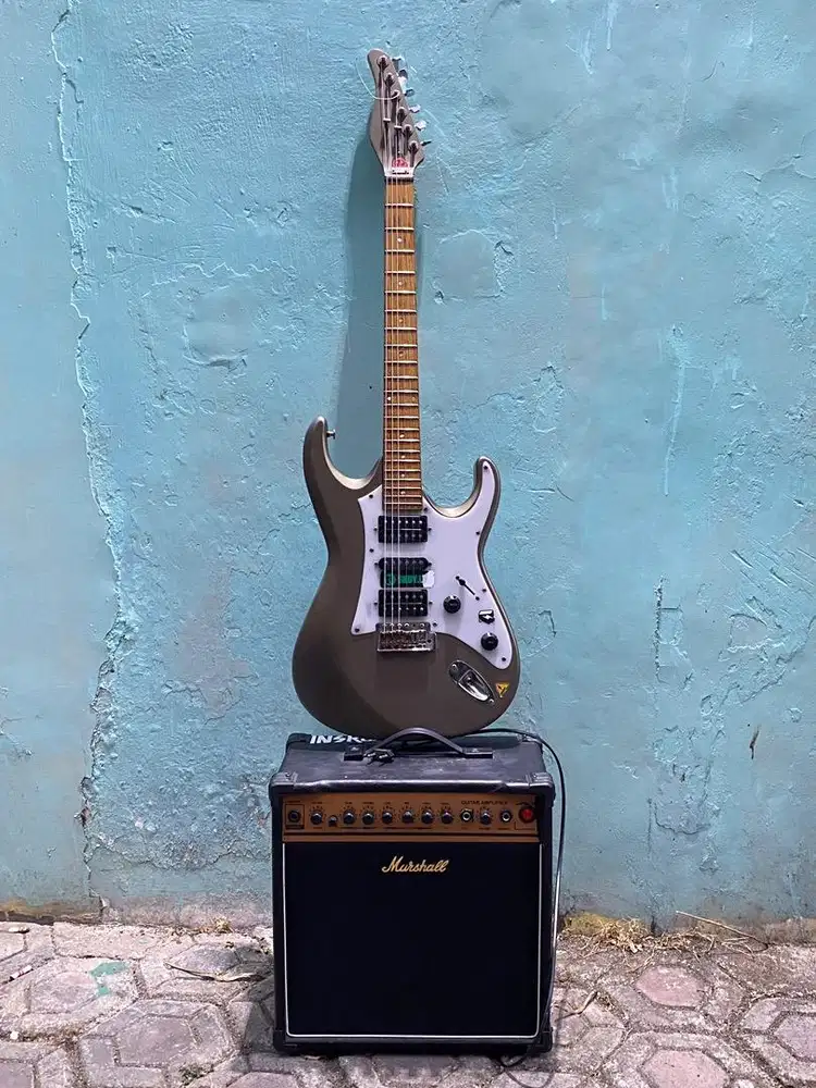 Jual Paket Gitar Elektrik Custom + Ampli Marshall