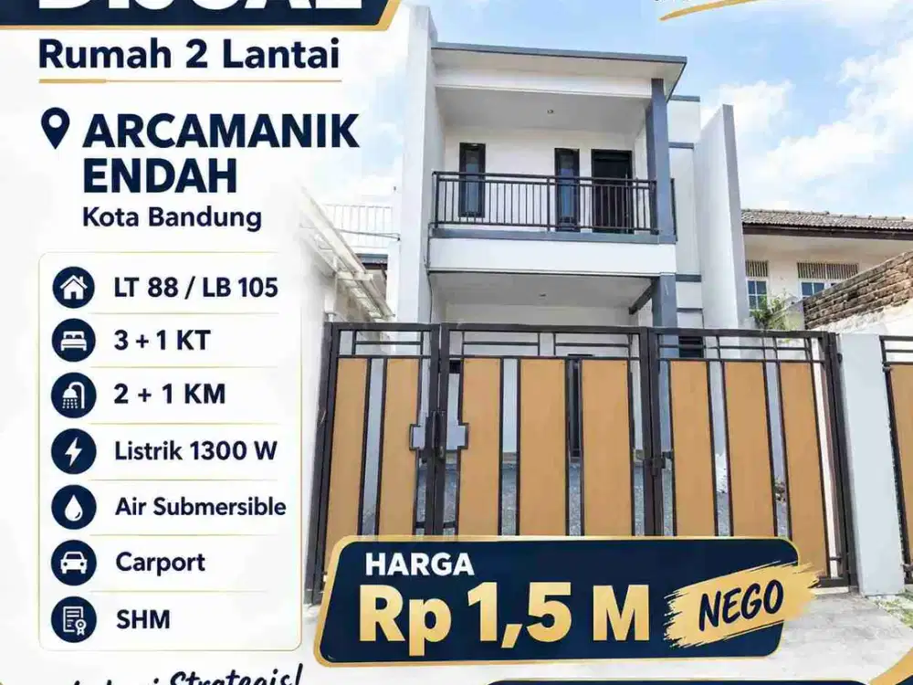 Dijual rumah 2 lantai di Arcamanik Endah, Kota Bandung