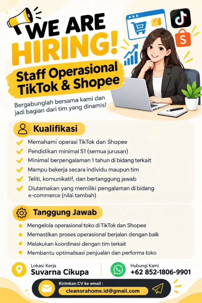 Staff Operasional Tiktok & Shopee