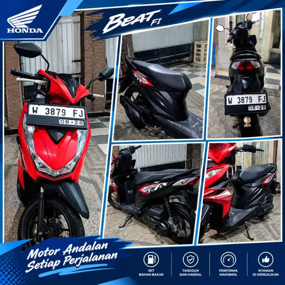 Honda Beat merah Hitam 2023  Mulus istimewa