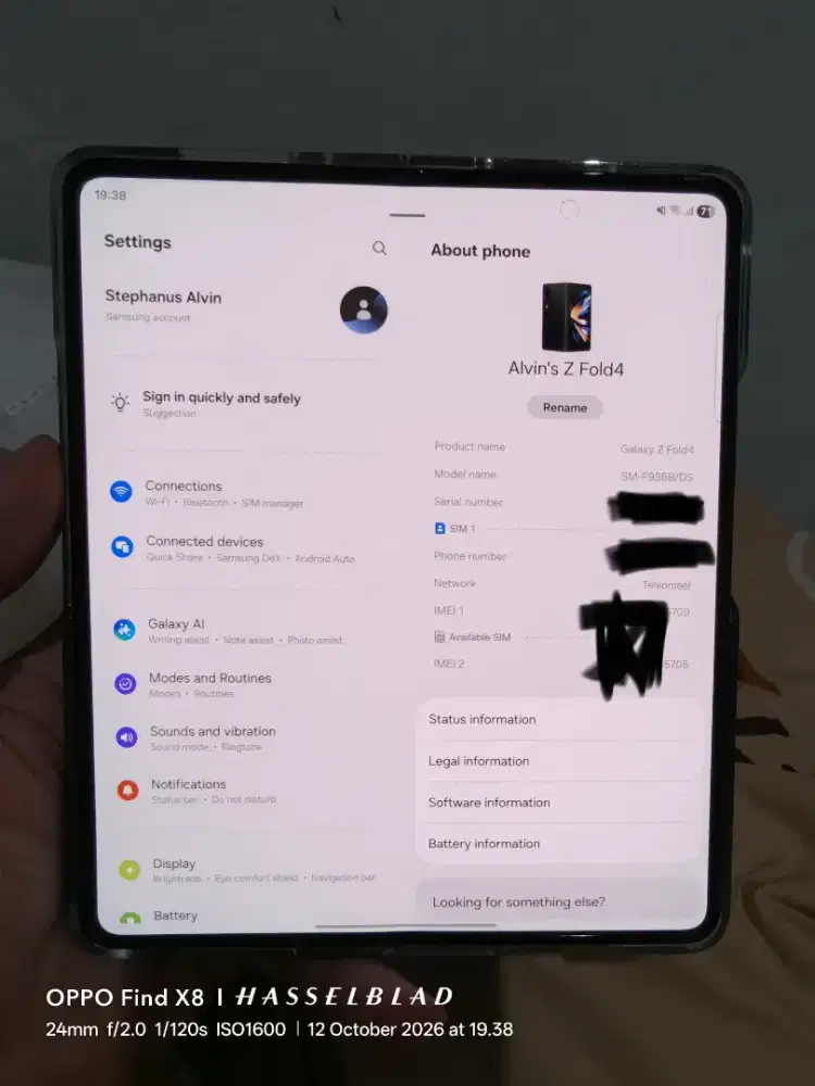 Samsung Galaxy Z Fold 4 12/256 NO MINUS FULLSET PARAH