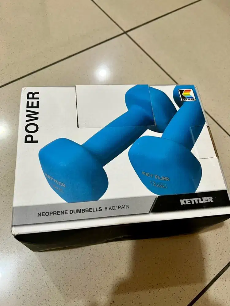 Kettler Neoprene Dumbbells.  * Total Weight: 6 KG per pair (2 x 3 KG)
