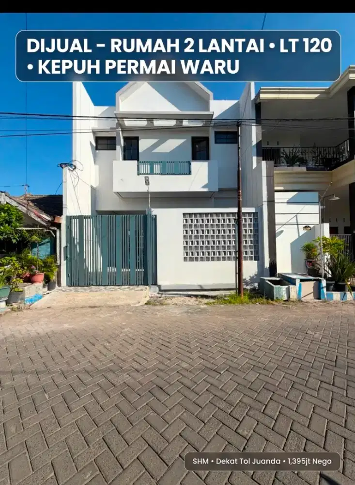 RUMAH 2LT WELIRANG KEPUH PERMAI WARU LT120 LB170 SHM BARU RENOV