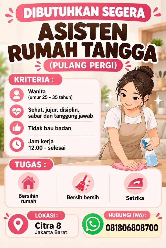asisten rumah tangga pulang pergi