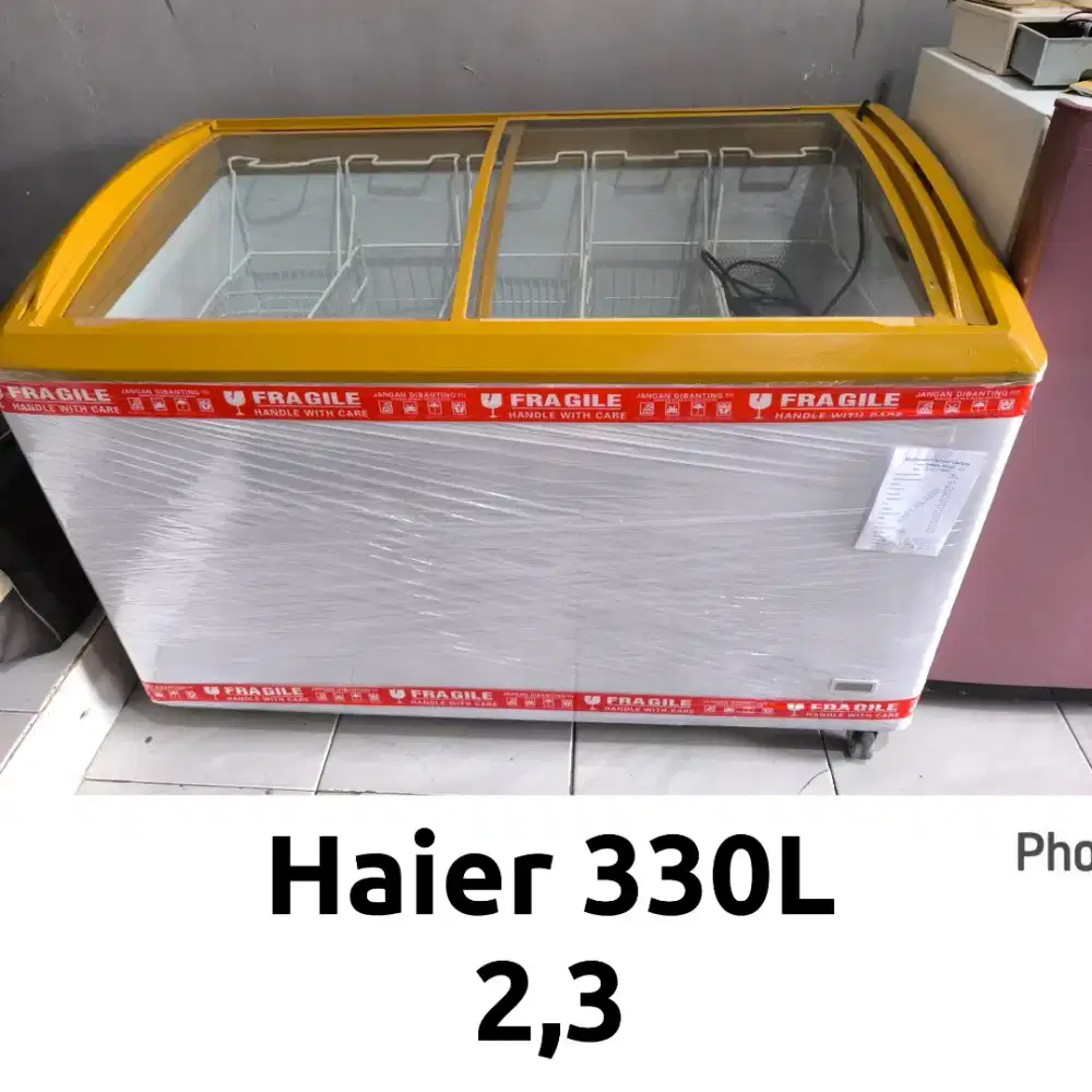 Freezer box kaca sleding Haier 330L