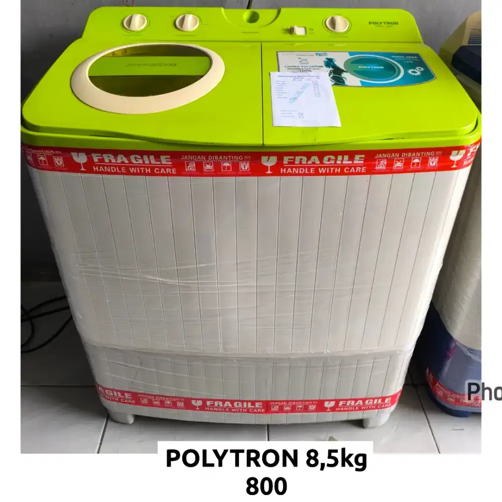 Mesin cuci 2 tabung Polytron 8,5kg