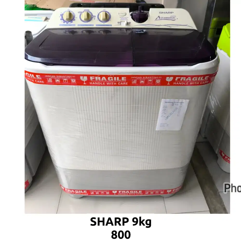 Mesin cuci 2 tabung Sharp 9kg