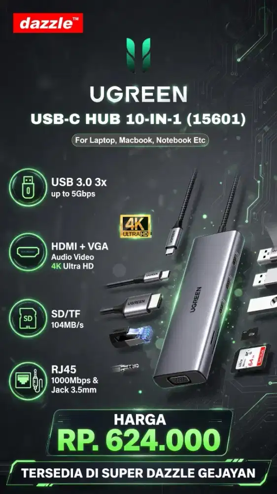 UGREEN USB C HUB 10-IN-1 (15601)