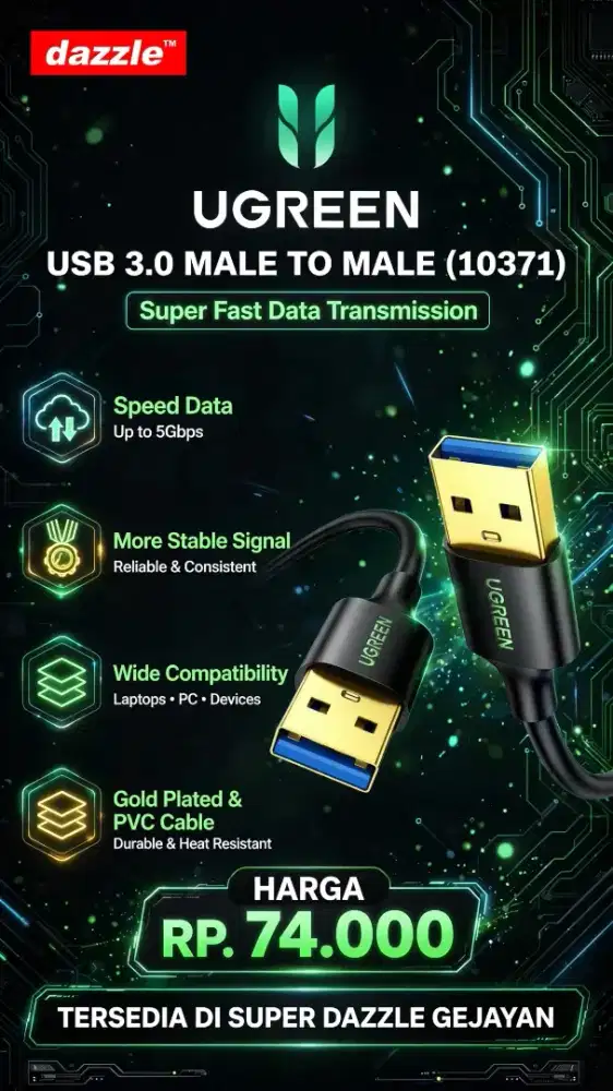 UGREEN USB 3.0 MALE TO MALE (10371)