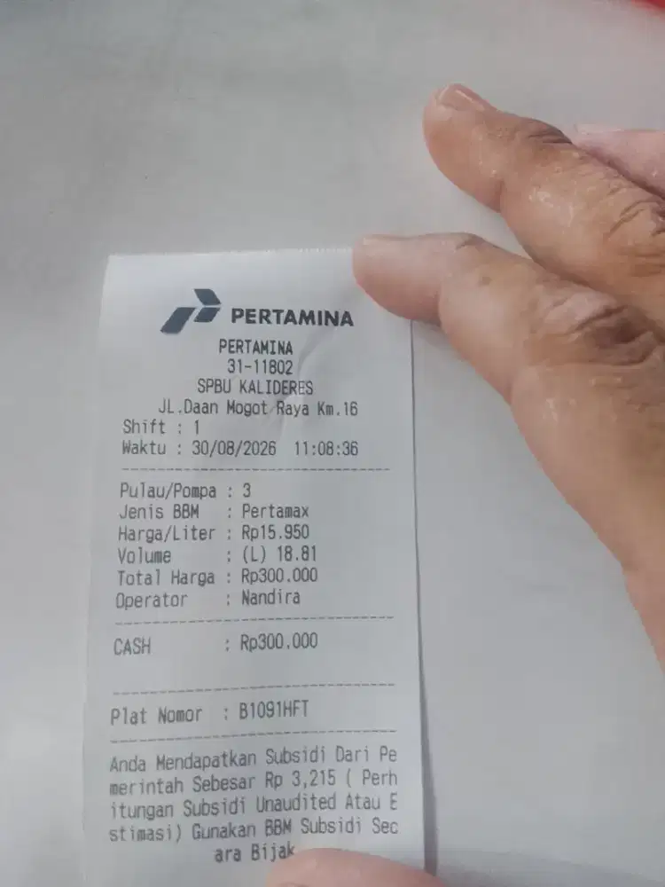 Jasa buat bon bensin