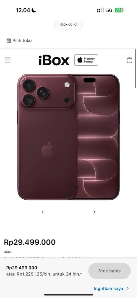 Pick Up iPhone 18 Pro Max 256 GB Burgundy iBox NEW BNIB