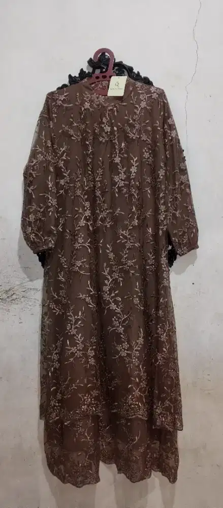 Gamis Tulle Bordir Gunting Melayu Terbaru