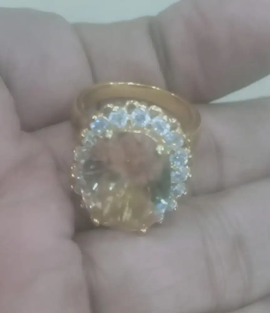 Jual cincin emas batu topaz kuning