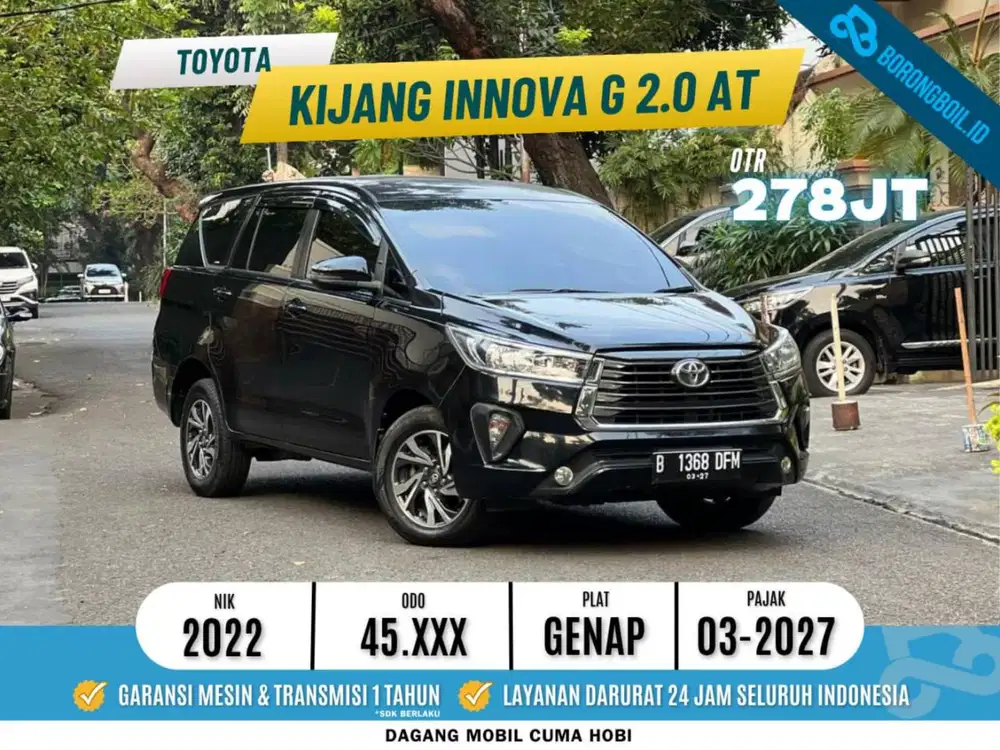 [LOWKM45RIBU] TOYOTA KIJANG INNOVA 2.0 G AT 2022 HITAM