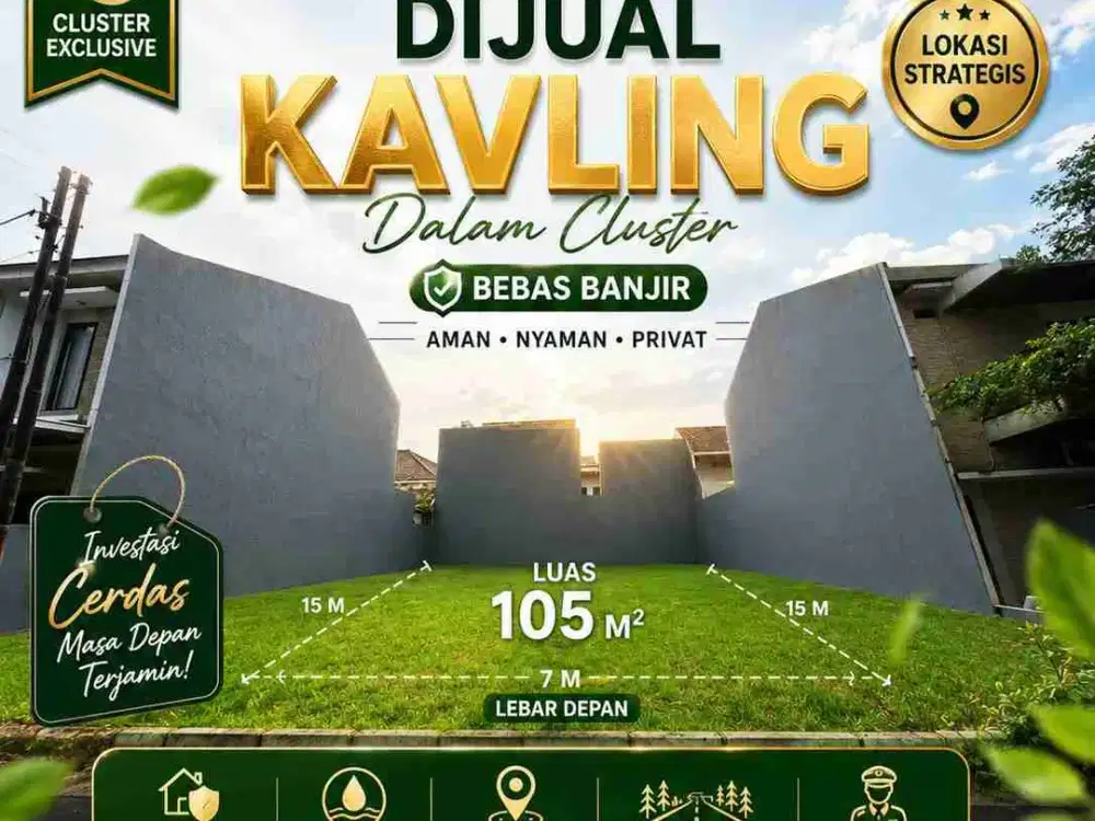 dijual kavling dalam perumahan siap bangun rumah bebas banjir