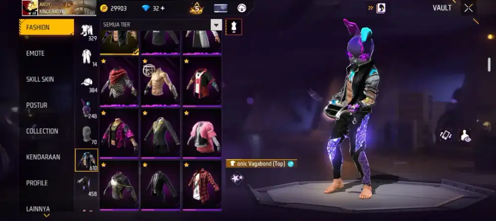 Jual akun free fire