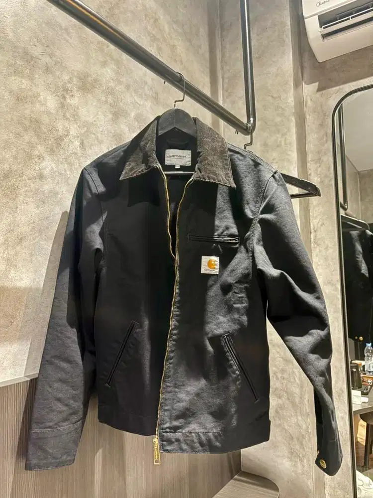 Carhartt WIP Detroit Jacket Black Rinsed Size S Original Brand New