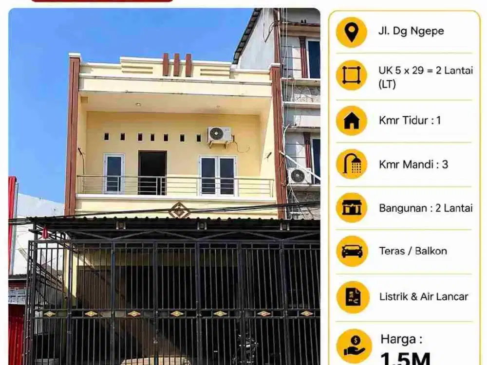 Dijual Ruko 2 lantai Jl. Dg. Ngeppe Makassar