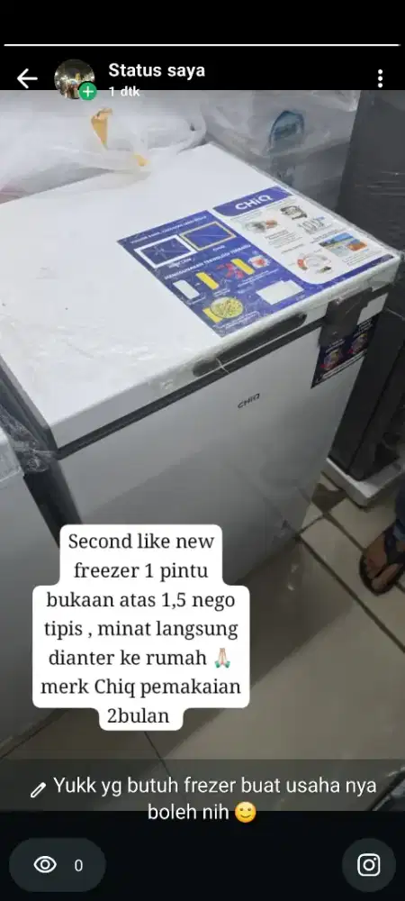 Freezer Chiq jual murah