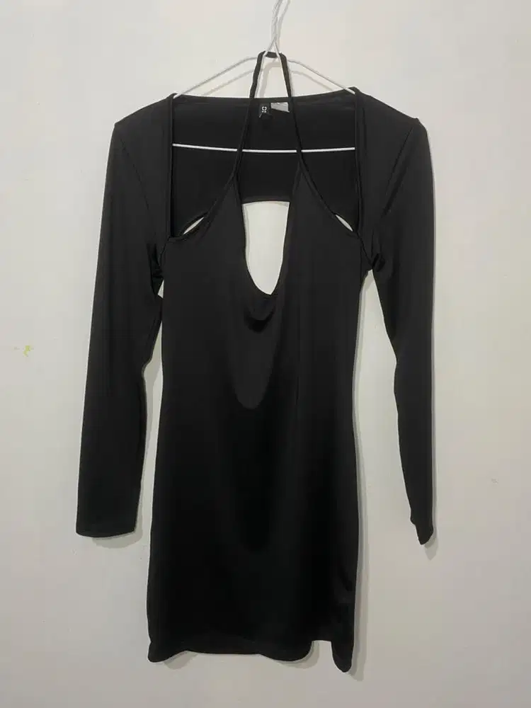 Party Dress/Mini Dress/Press Body Dress Hitam