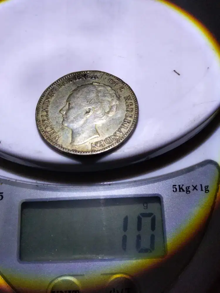 Koin Perak Kuno Belanda 1 Gulden 1939 Wilhelmina Asli 10 Gram
