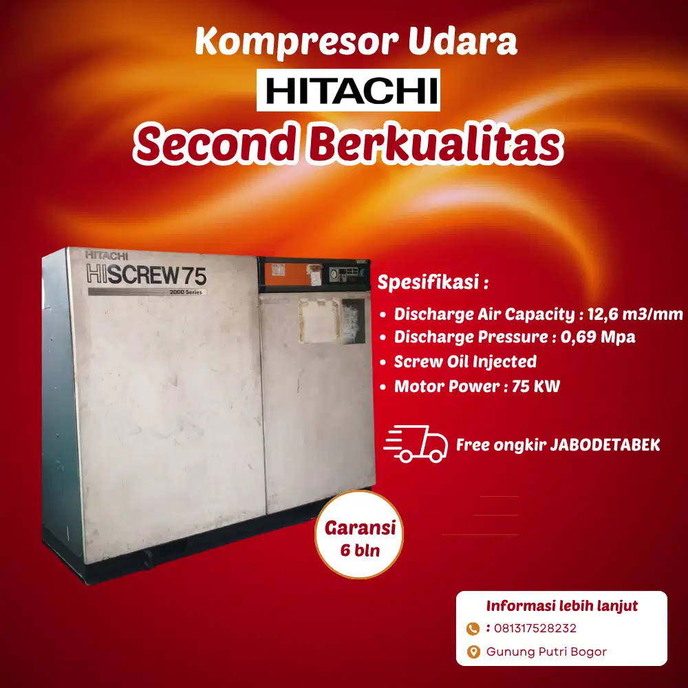 Jual kompresor udara dan multi roller merk HITACHI second kondisi baik