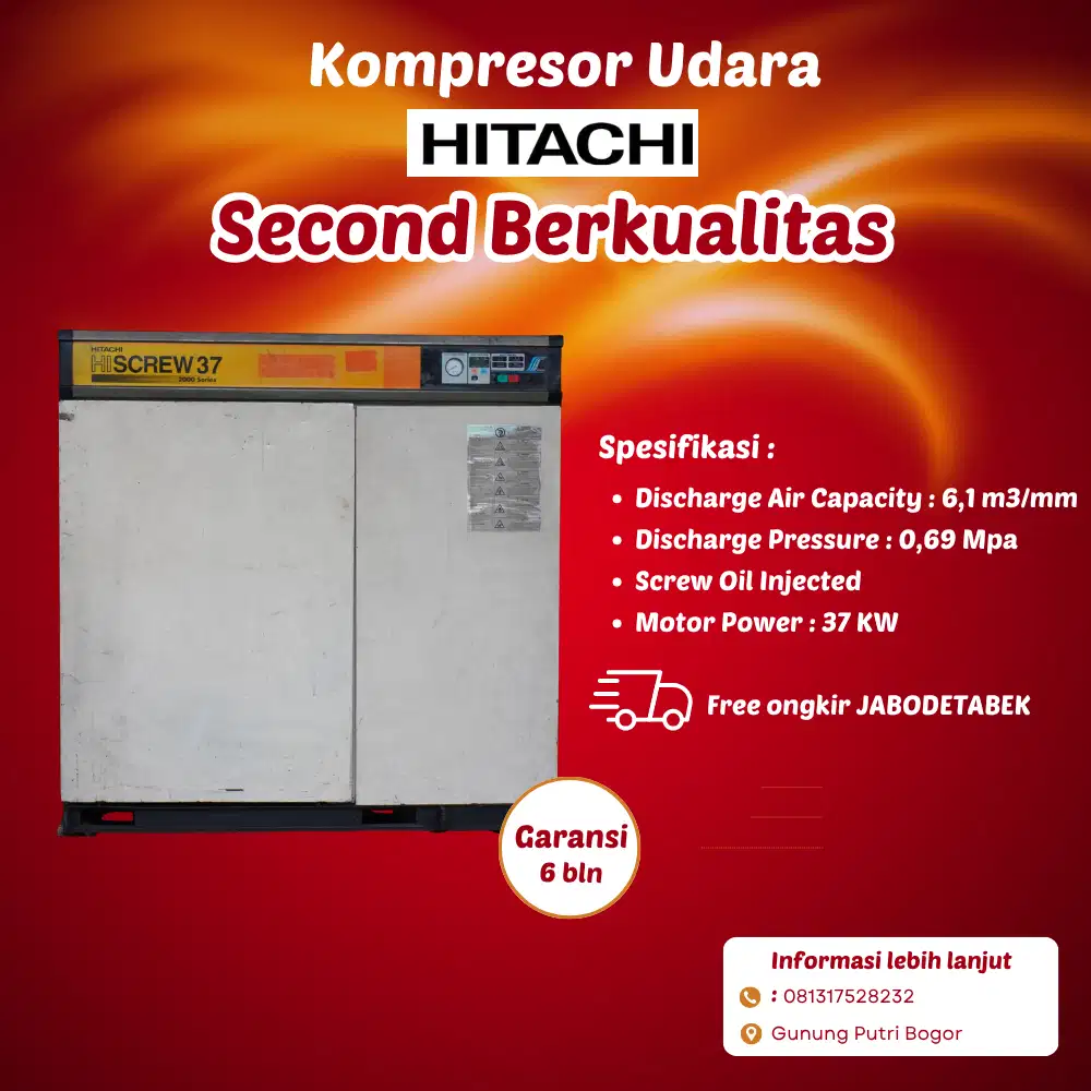 Jual kompresor udara dan multi roller merk HITACHI second kondisi baik