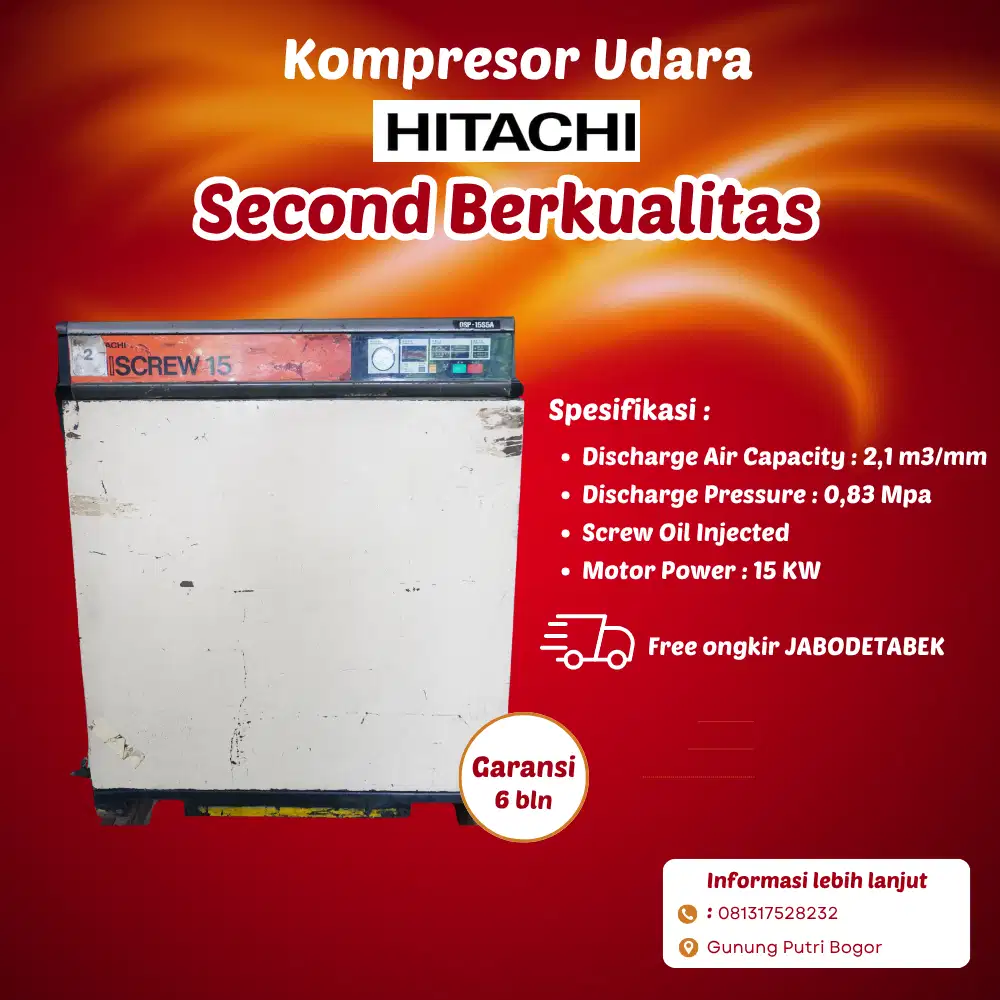 Jual kompresor udara dan multi roller merk HITACHI second kondisi baik