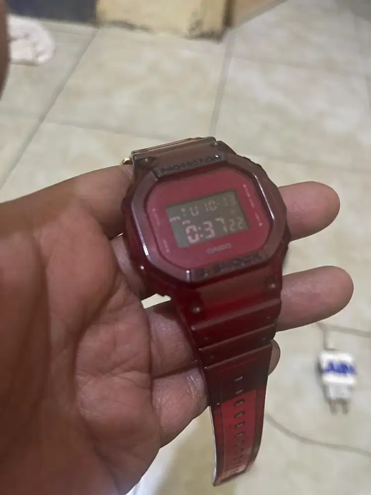 JAM TANGAN CASIO G SHOCK DW 5600 JELLY RED (custom)
