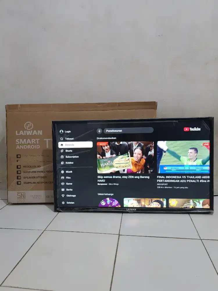 TV Smart Laiwan 32 inci - masih mulus normal lengkap