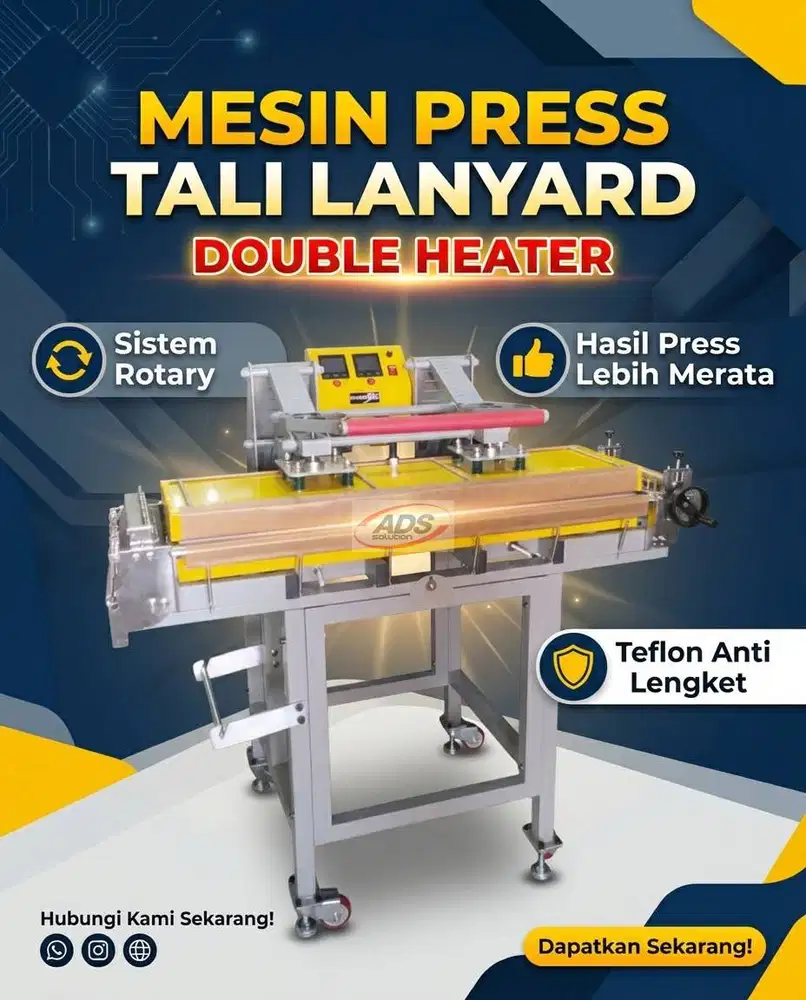 MESIN PRESS TALI LANYARD DOUBLE HEATER DENGAN SISTEM ROTARY
