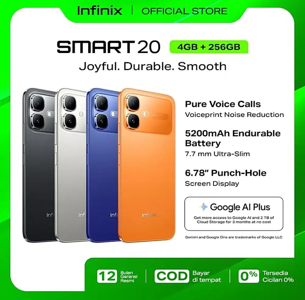 BARU Infinix Smart 20 - (4+4/256gb) Murah