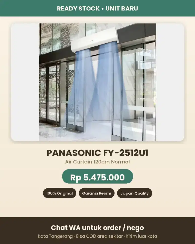 Air Curtain Panasonic FY-2512U1 120cm EDISI CUCI GUDANG