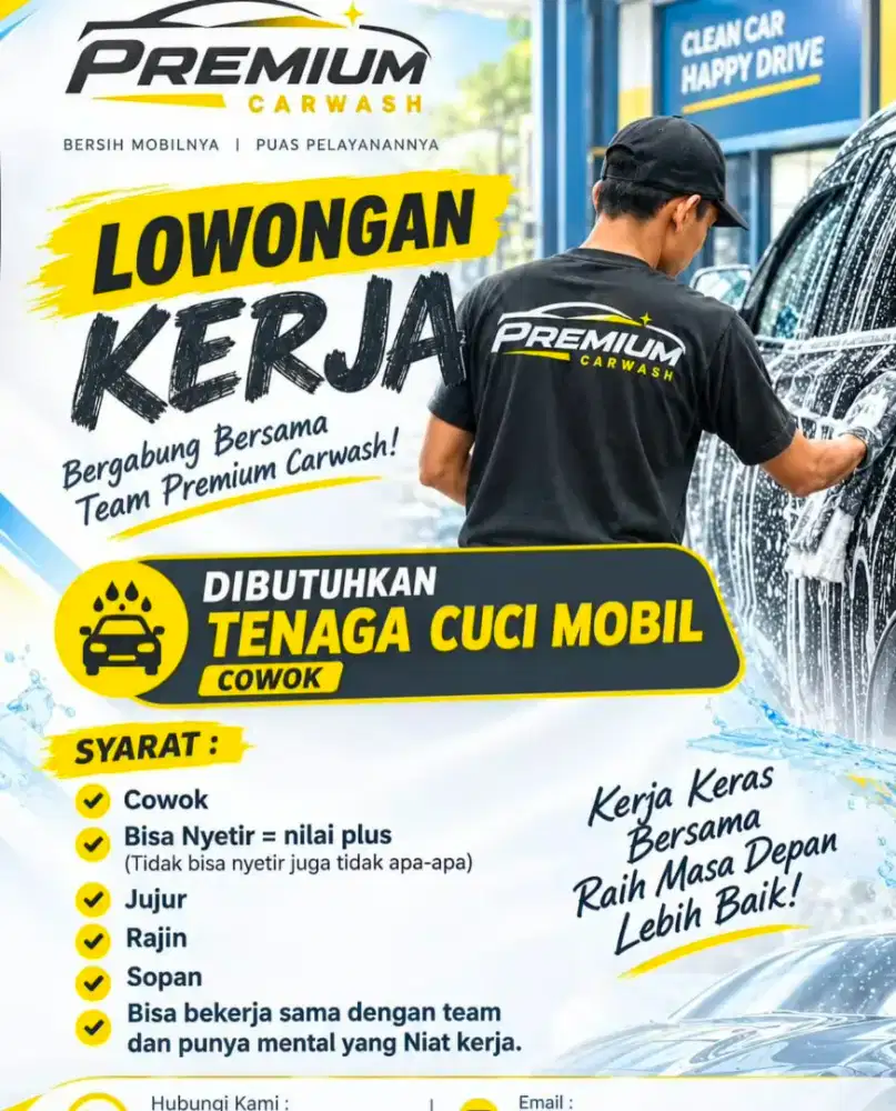 Lowongan kerja cuci mobil bengkel carwash