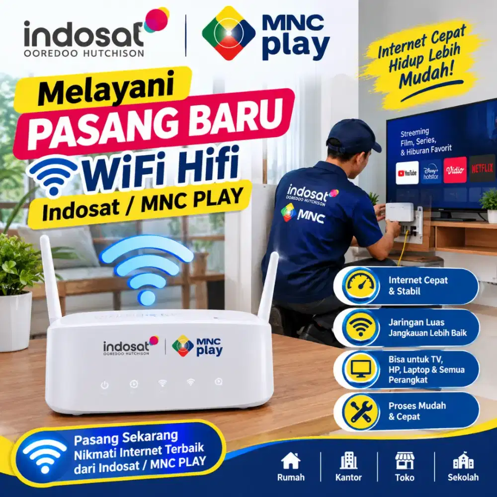 Melayani pasang baru Wifi Hifi Indosat
