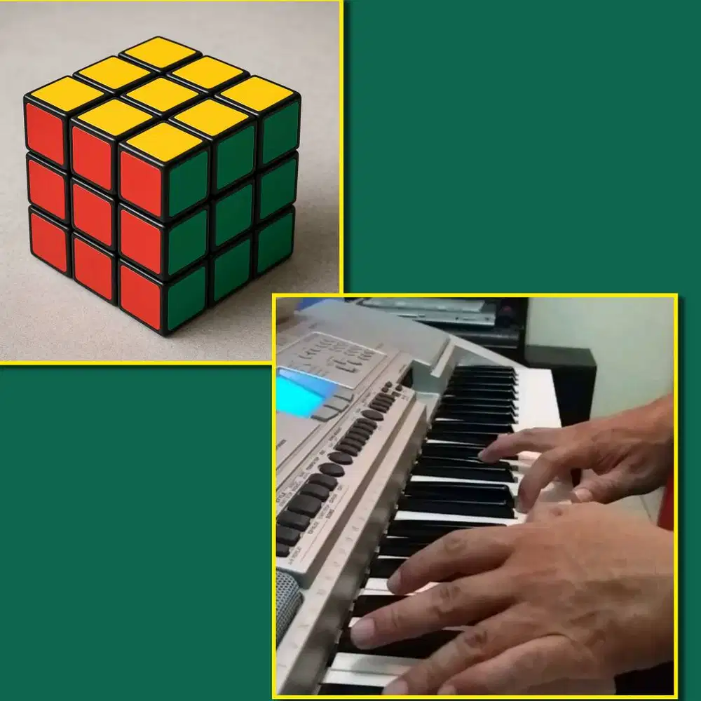 Privat kubus rubik klasik 3x3 dan piano keyboard, organ