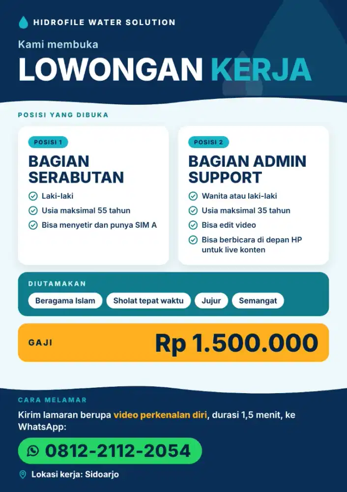 Pekerja srabutan dan Admint Suport