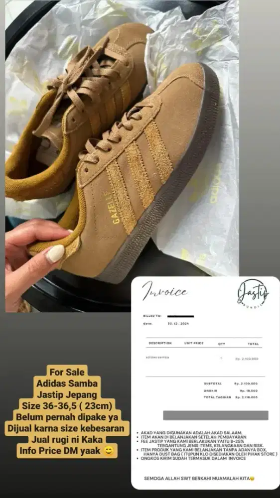 Sepatu adidas samba size 36-36,5 (23cm)