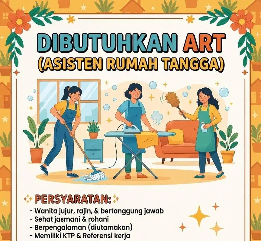 Dicari ART Jujur dan Niat kerja