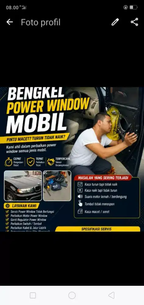 Bengkel power window mobil