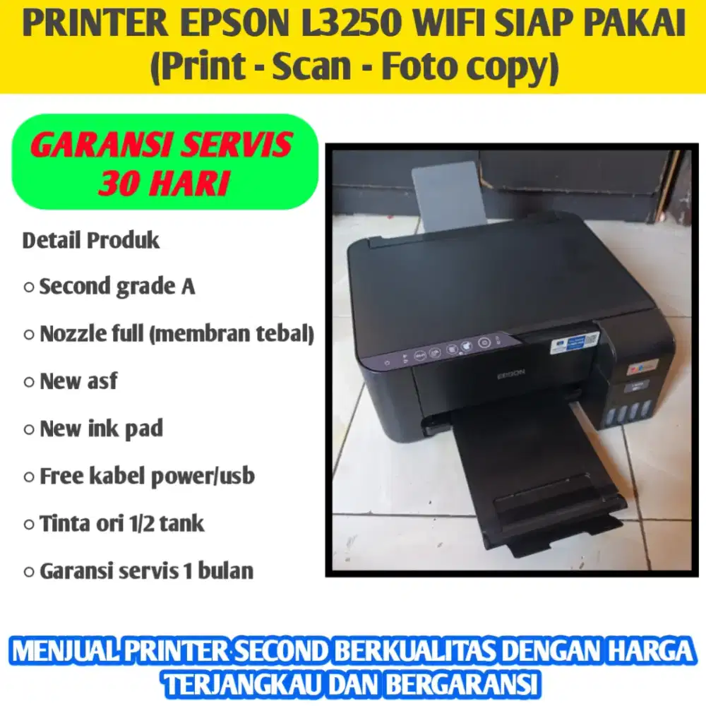 Printer epson L3250 wifi siap pakai bergaransi bisa cod