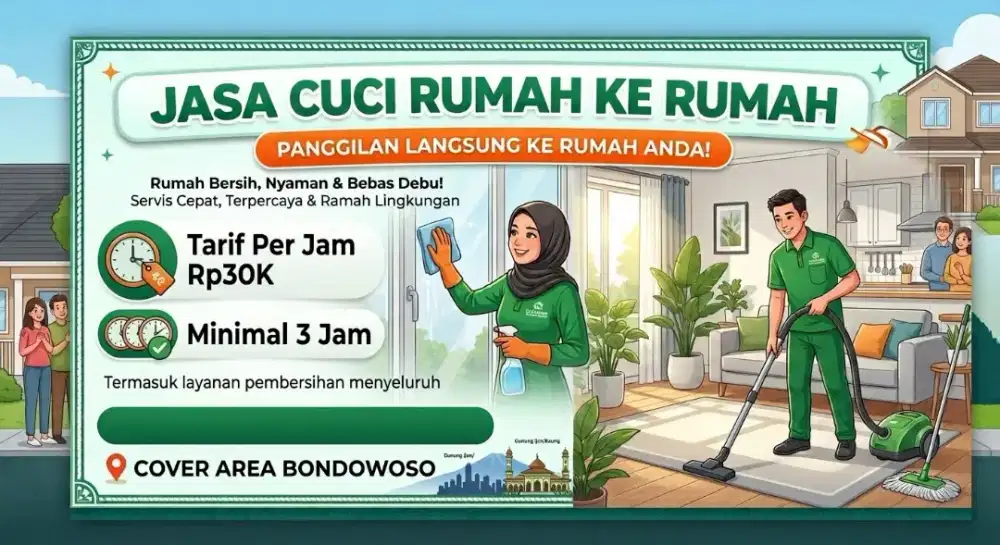 JASA CUCI RUMAH PANGGILAN - BONDOWOSO