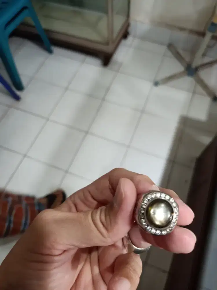 Cincin Perak Batu Black Star Sapphire/Safir