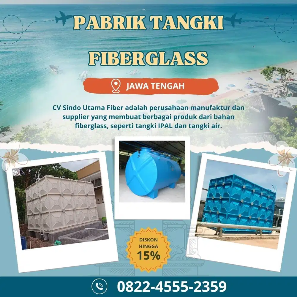 Tangki Fiberglass FRP-Panel Tank, Roof Tank & Ground Tank Cilacap
