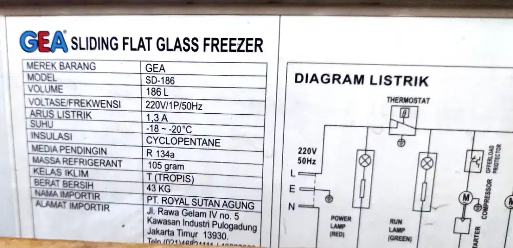 Freezer GEA SD 186 Sliding