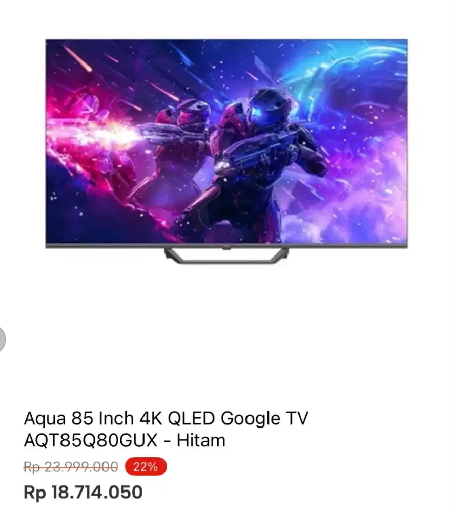 AQUA 85 INCH QLED 4K GOOGLE TV AQT85Q80GUX