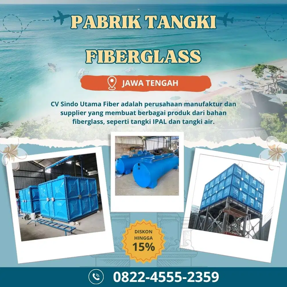 Tangki Fiberglass FRP-Panel Tank, Roof Tank & Ground Tank Grobogan