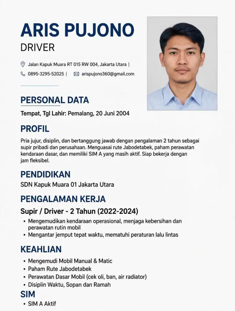 cari lowongan kerja driver/supir