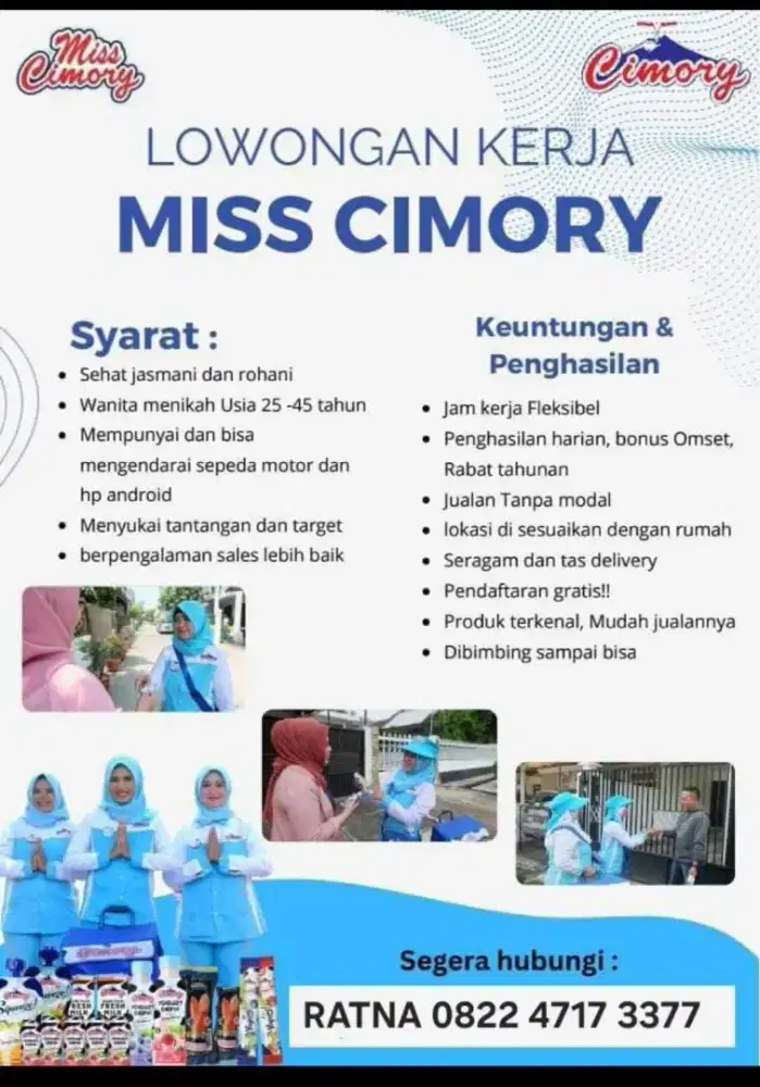 Loker Sales Miss Cimory Kantor Pinang Tangerang
